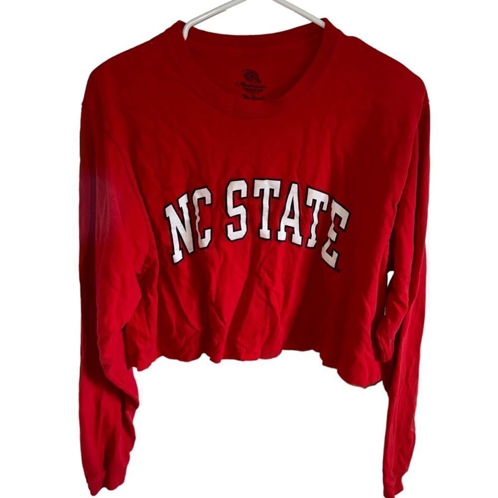 North Carolina State University cropped long sleeve top